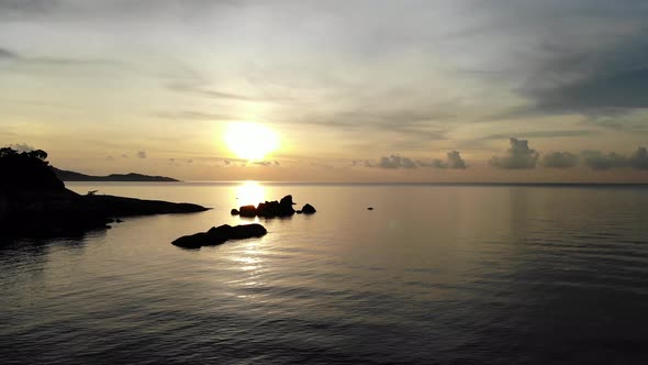 Beautiful high view of nature with sea ocean