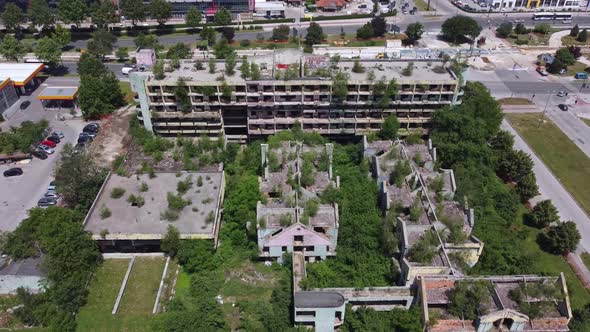 Destroyed and Abandoned Buildings in Sarajevo 4K