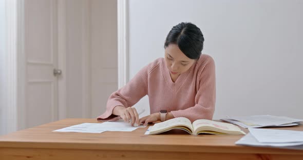 Woman study at home