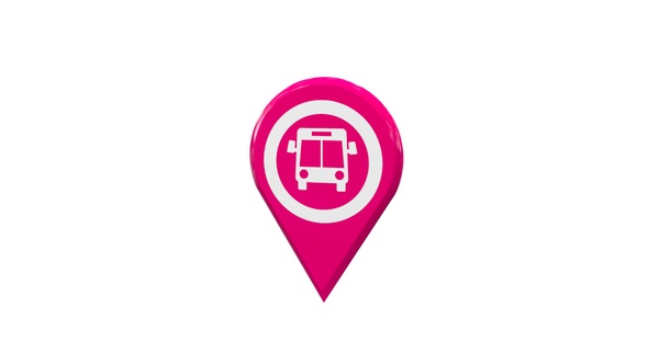 Bus Station Map Pointer Pink V5