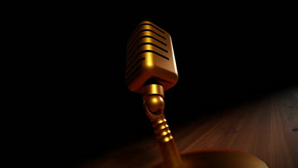 Old Gold Plated Microphone