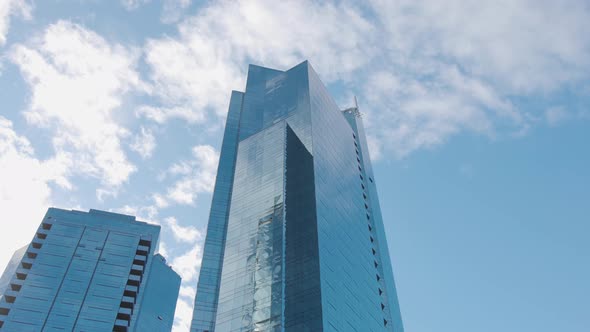 View of the Modern High Rise Buildings in the Urban Downtown Area