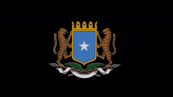 Coat Of Arms Of  Somalia With Alpha Channel  4K