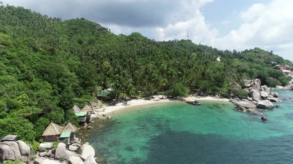 Aerial view of Tropical lagoon on Koh Tao island