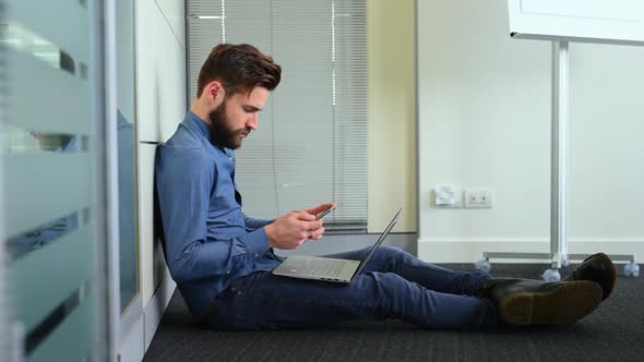 Businessman working in office