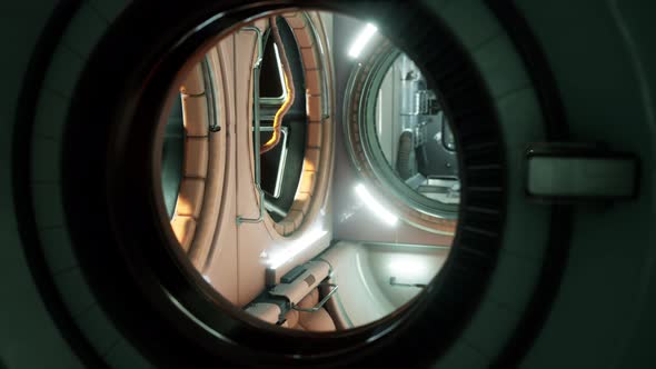 Interior of Futuristic Internation Space Station alt