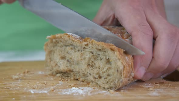 Cutting Bread with a Knife.