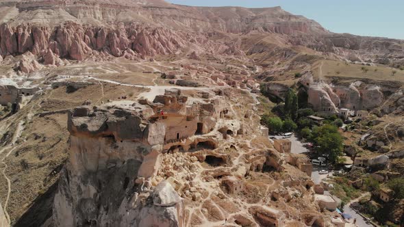 Aerial View of Fairy Chimneys Valleys in Cappadocia Nevsehir Turkey