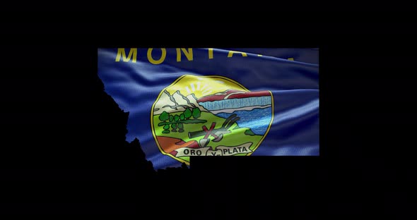 Montana state flag waving animation background