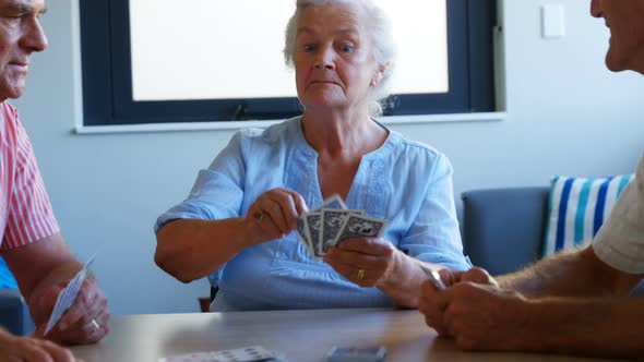 Seniors playing cards 4k