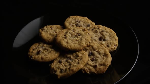 Cinematic, Rotating Shot of Cookies on a Plate - COOKIES 165
