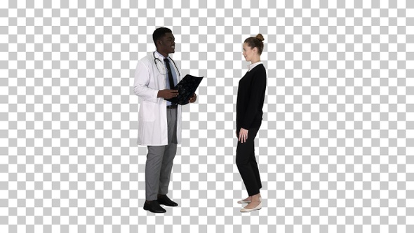 Physician Showing a Patient the X-Ray, Alpha Channel