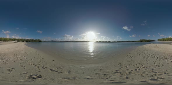 360 VR Scene with Ocean and Sandy Beach in Mauritius