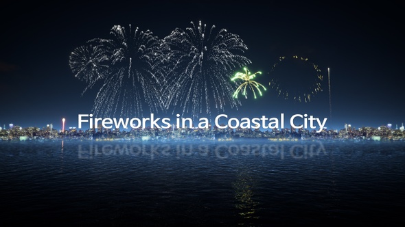 Fireworks in a Coastal City