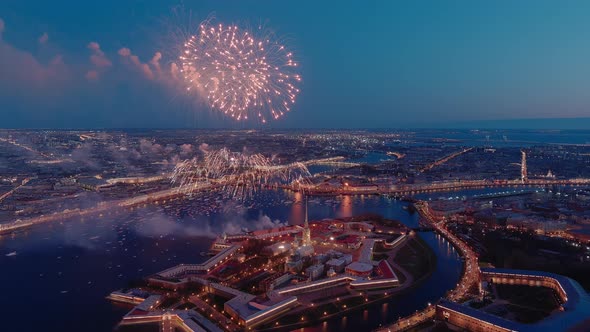 Festive Salute Over the Peter and Paul Fortress in a Significant Victory Day for the Country on May