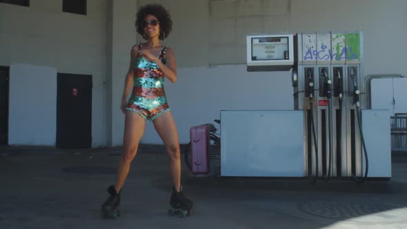 rollerskate skating urban babe woman dancer