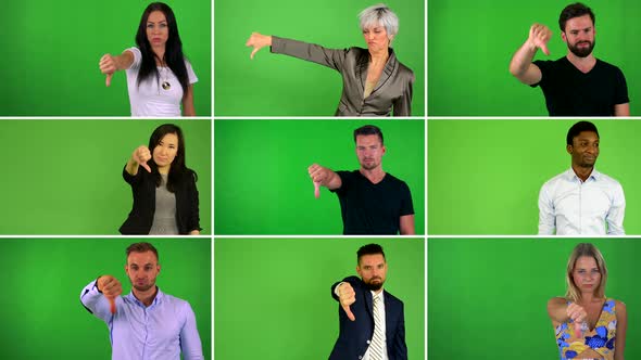  Compilation (Montage) - Group of People Disagree - Green Screen Studio