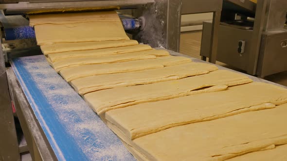 Flowering dough in a food factory