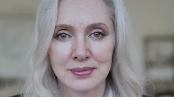 Close Up of Middle Aged Businesswoman Face