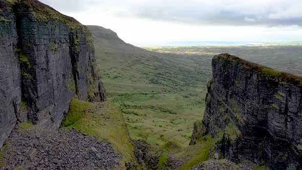 Aerial View of Rock Formation Located in County Leitrim Ireland Called Eagles Rock