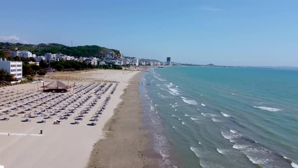 Beach in Durres, Albania by drone