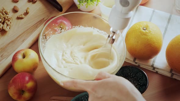 Baker Cooks Homemade Cupcake Dough.