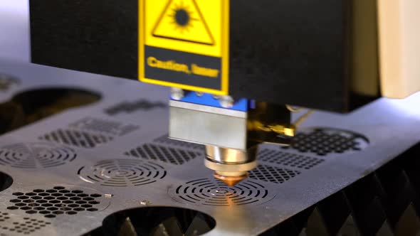 CNC Laser Cutting of Metal, Modern Industrial Technology.