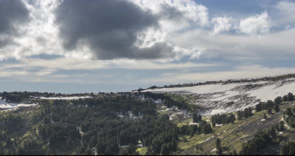 Time Lapse of Cloudscape Behind of the Mountains Top