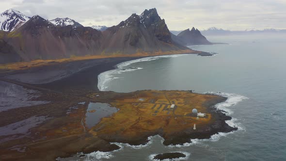 Aerial Over Iceland Fjords