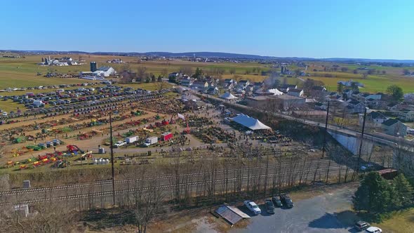 Aerial View of an Amish Mud Sale