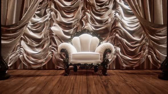 Luxurious Theater Curtain Stage with Chair