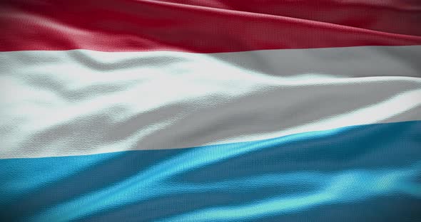 Luxembourg waving flag loop 4K