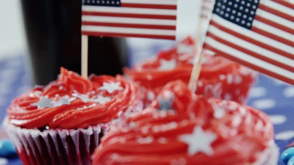 Decorated cupcakes with 4th july theme