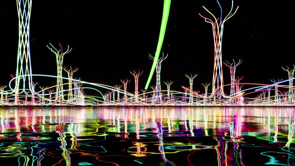 Color Glow Abstract Objects on Sea