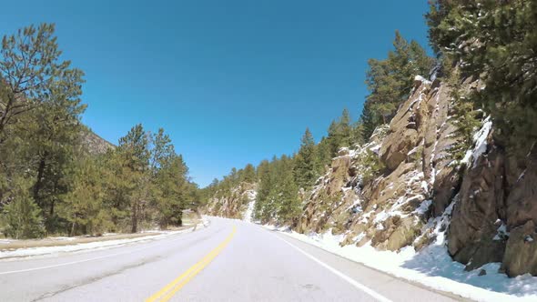 POV point of view -Driving West to Estes Park on highway 36.