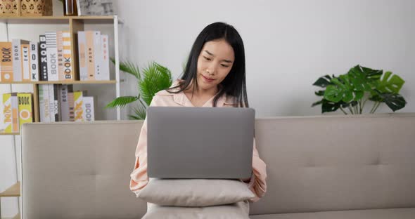 Woman working on a laptop