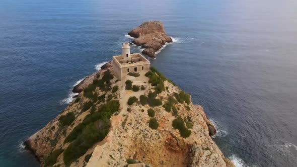 Punta Grossa lighthouse in Ibiza, Spain