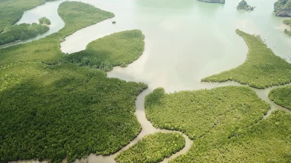 Samet Nangshe Viewpoint Aerial View in Phan Nga, Thailand