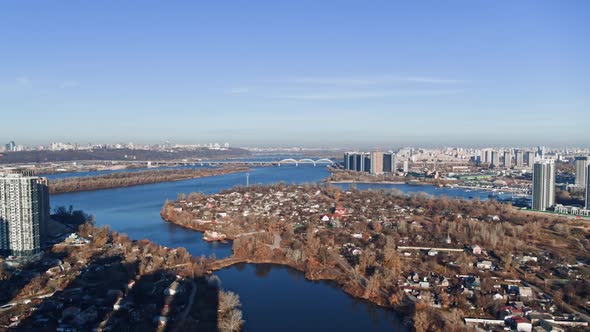 The Modern City Buildings Landscape Capital of Ukraine Aerial View