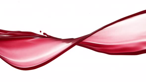 Super Slow Motion Shot of Red Wine Spiral Splash Isolated on White Background at 1000Fps