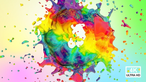 Circle Multicolor Paint Splash 4K