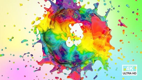Circle Multicolor Paint Splash 4K alt