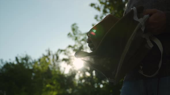 Hat For Beekeeping In Slowmotion