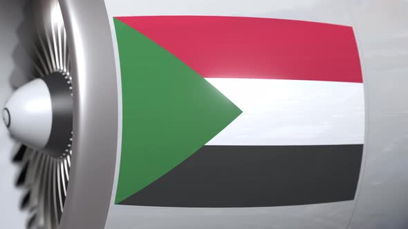 Aircraft Engine with Flag of Sudan alt