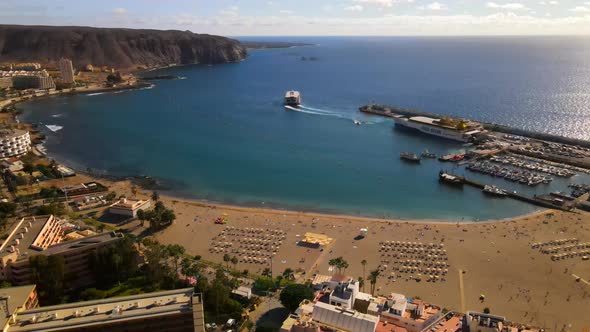 Playa de los Cristianos in Tenerife, Spain