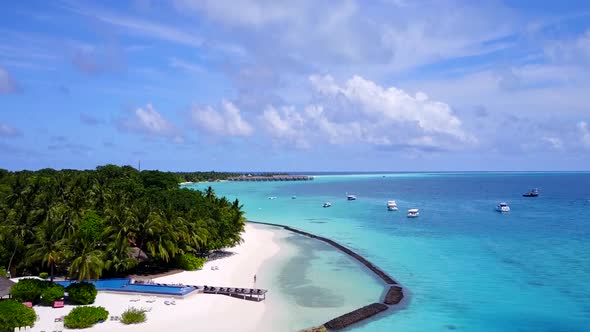 Aerial drone texture of tropical sea view beach journey by ocean and sand background