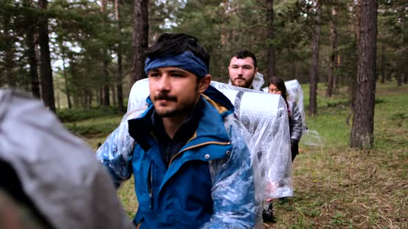 Hiking In Spring Forest