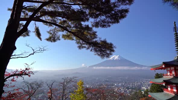 Beautiful nature in Kawaguchiko with Mountain Fuji in Japan