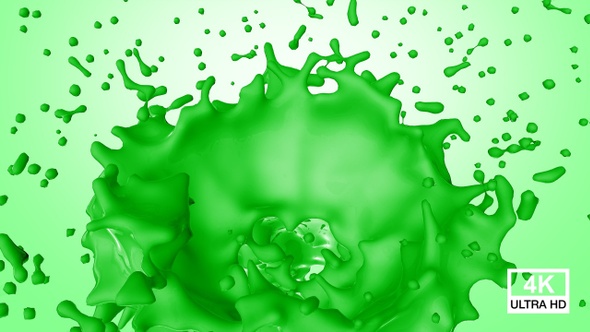 Big Green Paint Splash 4K
