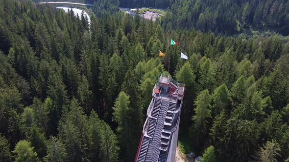 Aerial View of Italian Olympic Ski Jump Built in Cortina dAmpezzo for Winter Olympics in 1956